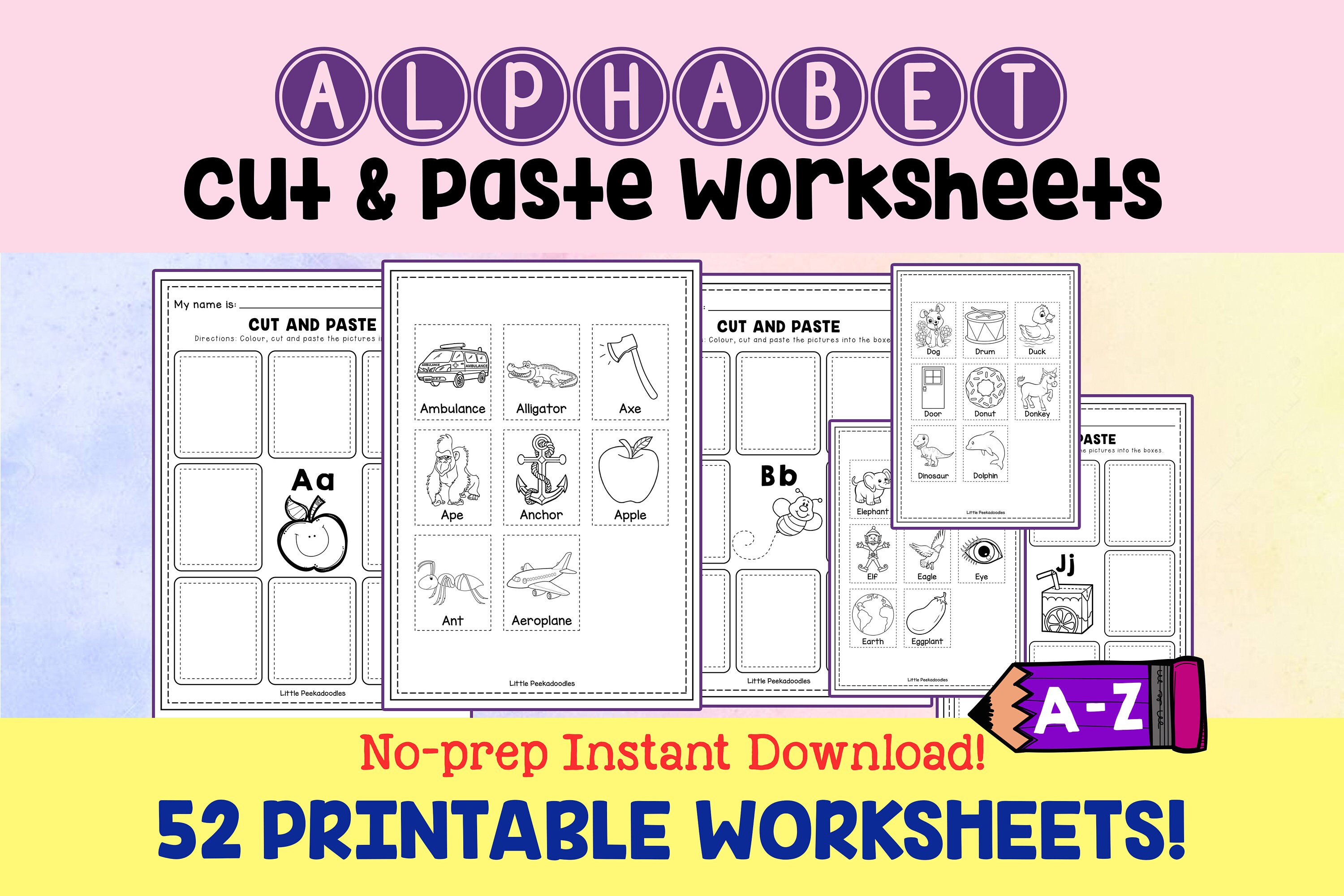Cut and Paste Printable Preschool Worksheets Alphabet Letters - Etsy cut-and-paste-printable-preschool-worksheets-alphabet-letters-etsy