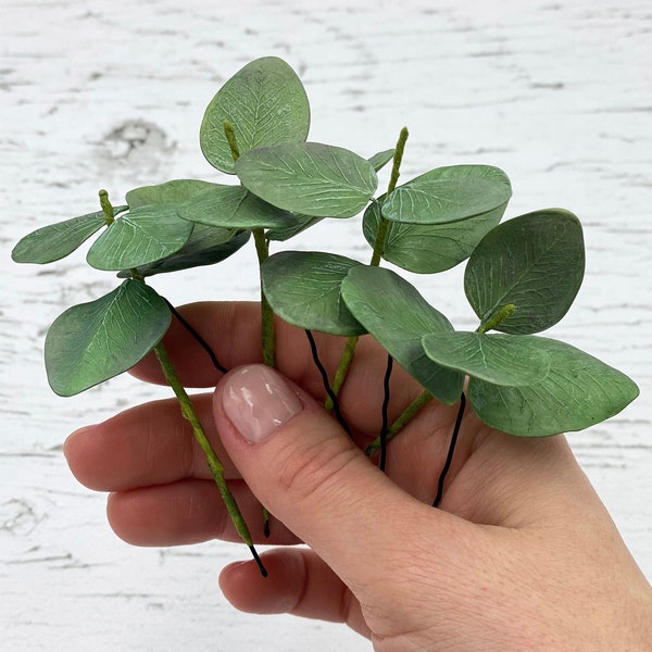 Wedding flower piece greenery eucalyptus hair pins