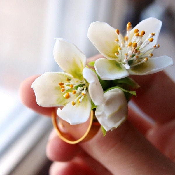 Jasmine Flower Ring Etsy