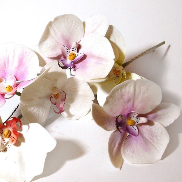 Orchid Hair Pins - Bridal Flower Hair Accessories, Wedding Flower Hair Pin, Artificial Tropical Hair Flower, Floral Hair Pins