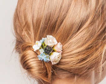 Flower Hair Pin, Bridal Hair Accessories, Flower Headpiece, Wedding Hair Pin