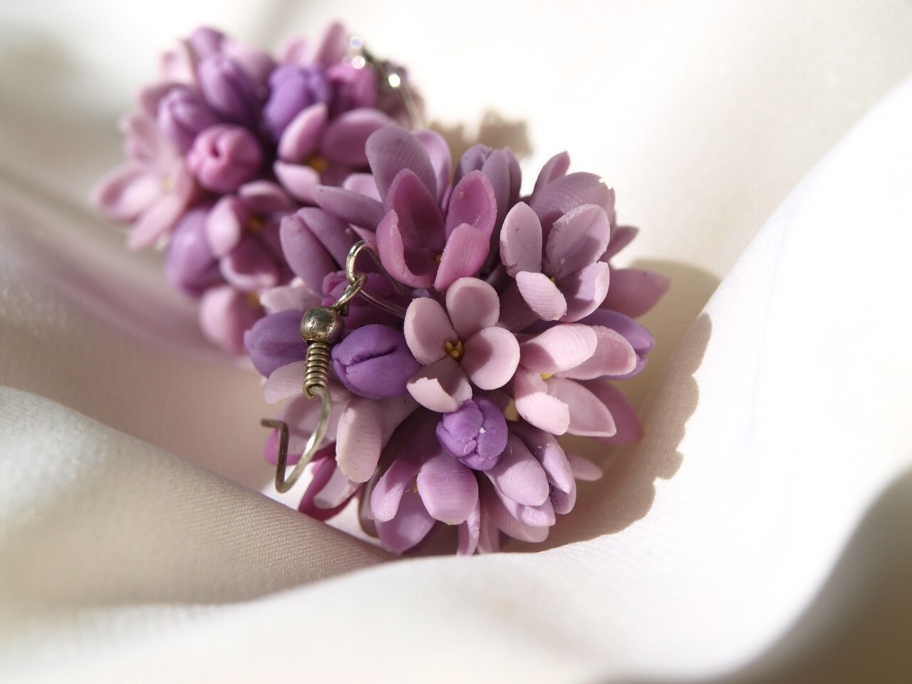 Purple Lilac Flower Earrings Unique Jewelry Floral Etsy