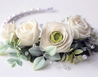 Wedding Hair Accessory,Ivory Wedding Hair Flowers,Wedding Hair Piece,Bridal Hair Accessories,Bridesmaids Hair