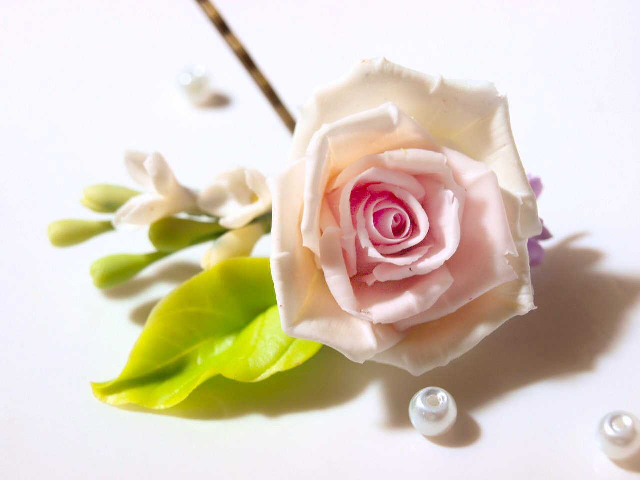 Pink Rose Flower Bobby Pin Bridal Accessories Floral Hair Etsy