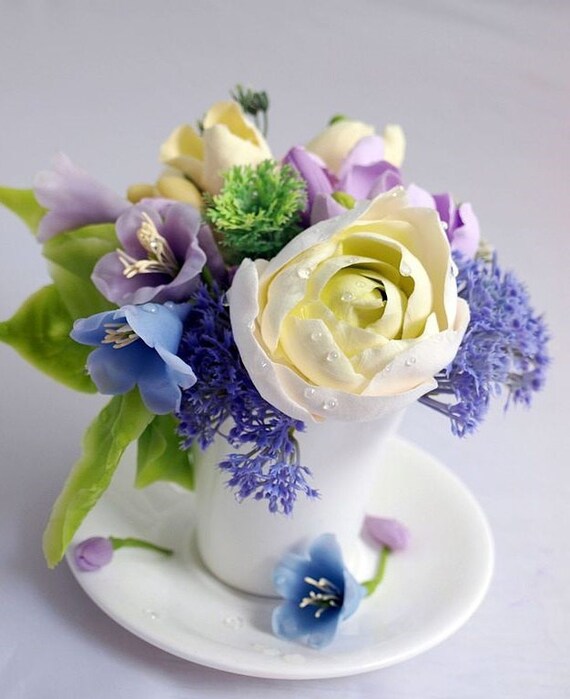 Cup With Flowers Housewarming Gift Present for Her Home Etsy