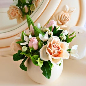 Home Decor Artificial Flower Arrangement Housewarming Gift, Mothers Day Gift Ideas image 3