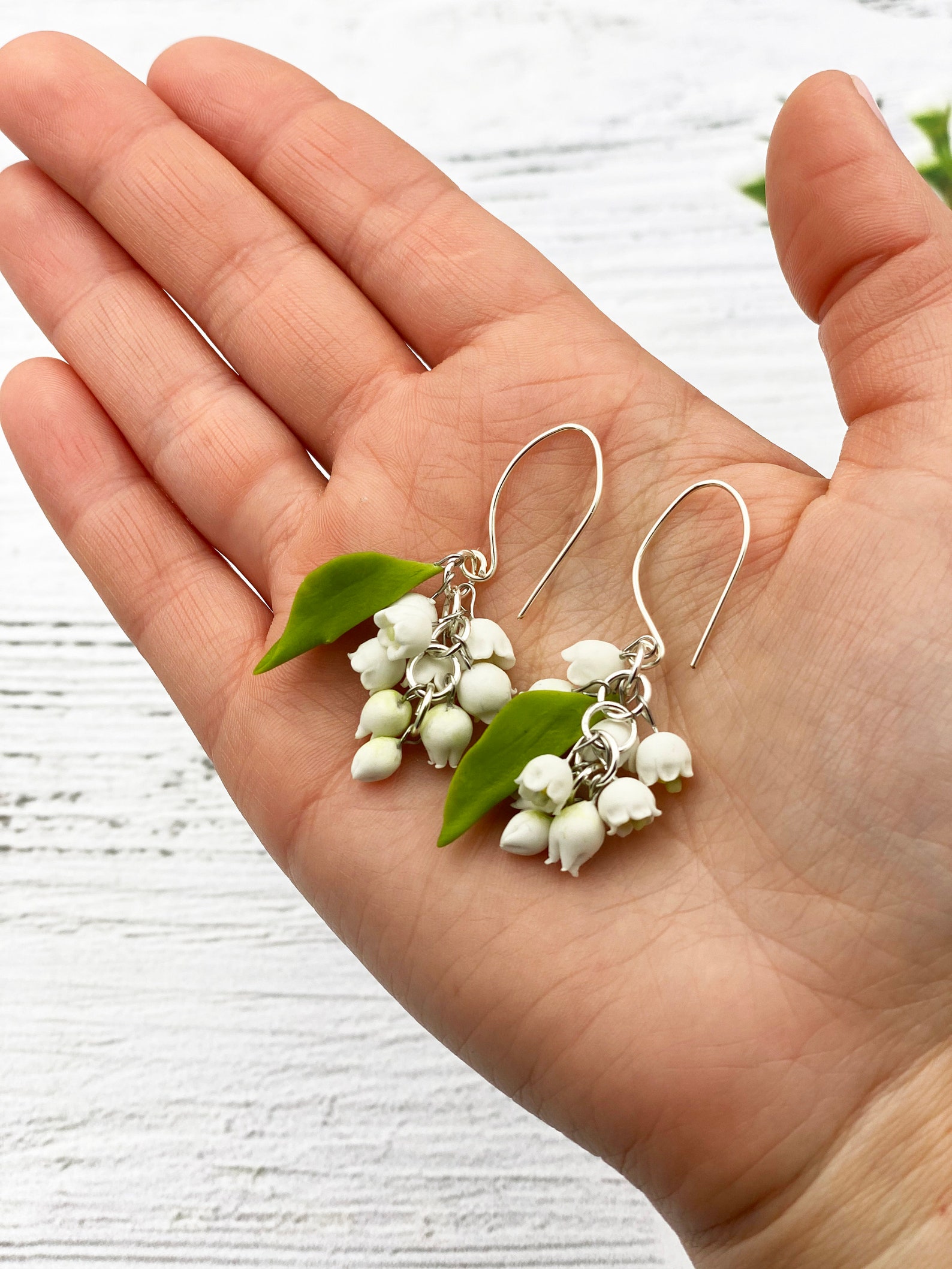 Lily of the Valley Earrings Statement Bridal Flower Earrings Etsy