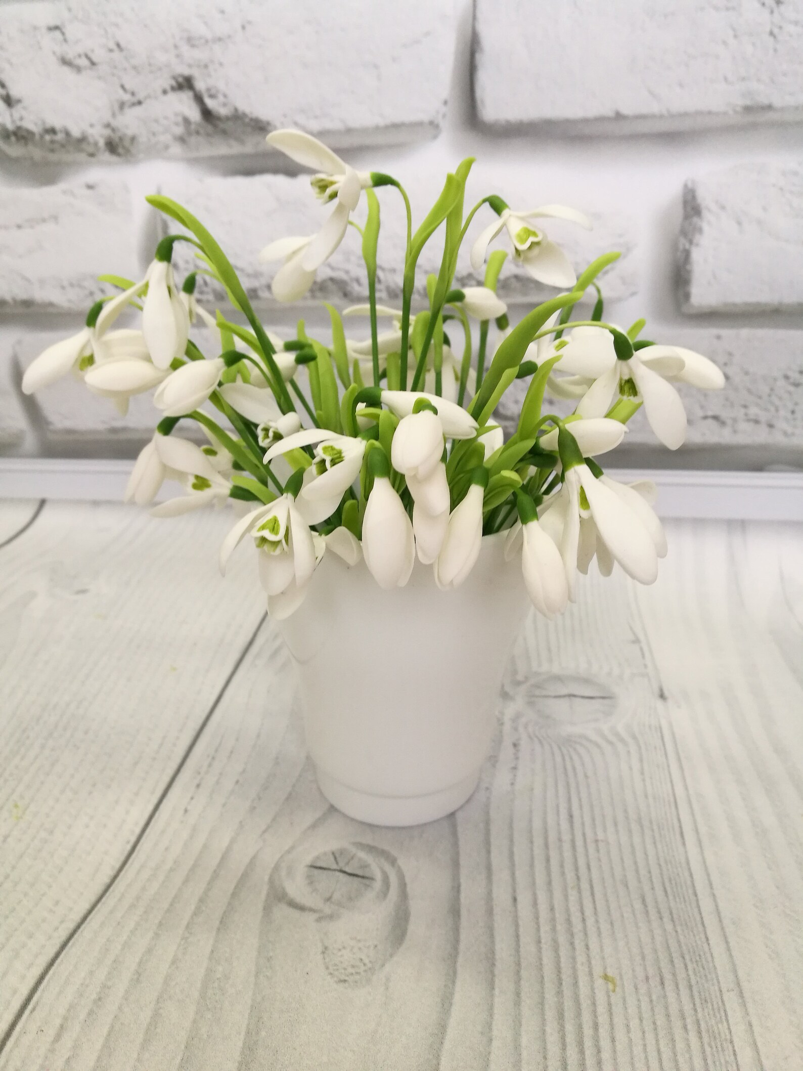 Artificial Snowdrop Floral Arrangement Spring Decorations for Etsy