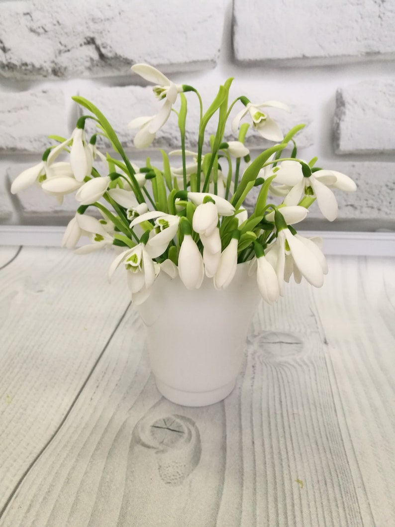 Artificial Snowdrop Floral Arrangement Spring Decorations for Etsy