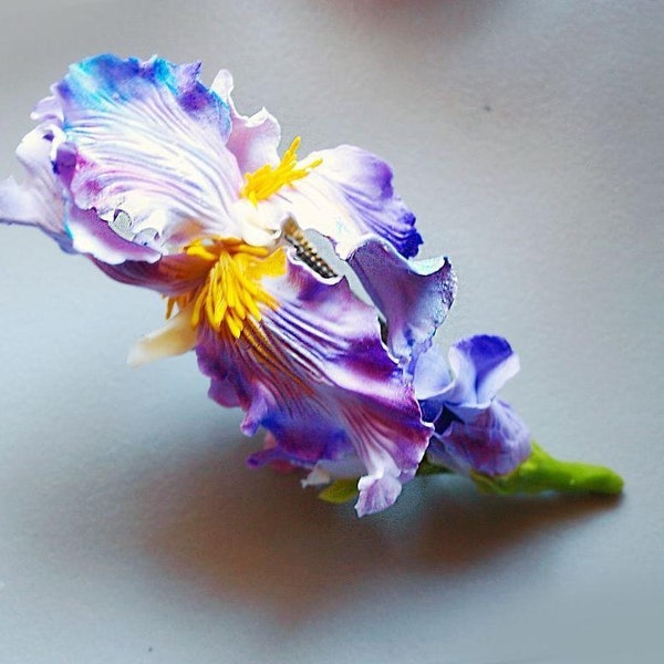 Iris flower hair clip fleur de lis hair accessory