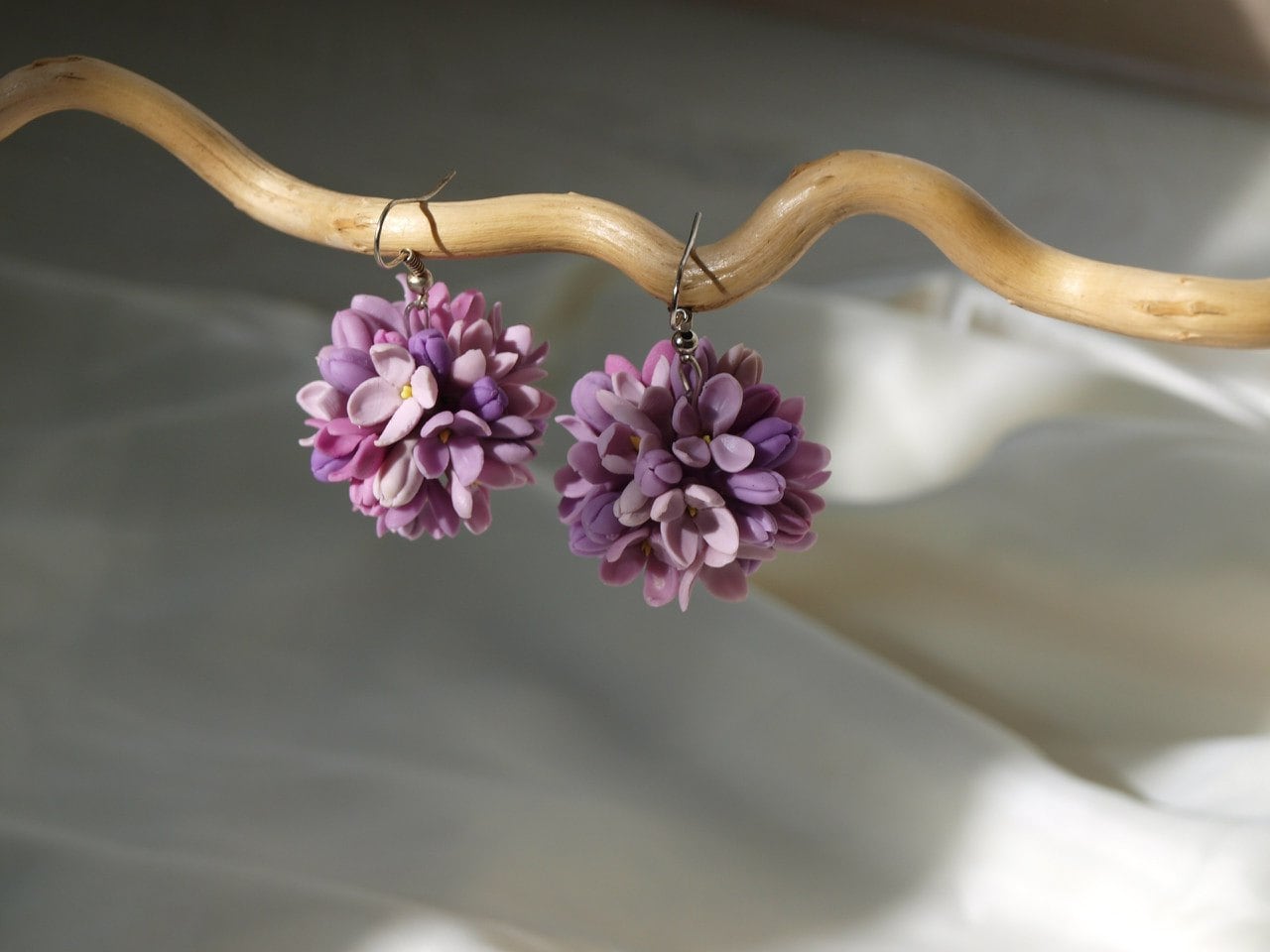 Purple Lilac Flower Earrings Unique Jewelry Floral Etsy