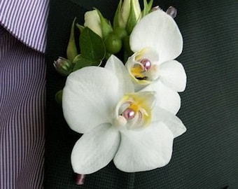 Orchid Boutonniere, Wedding Accessories, Orchid Flowers, Groom Boutonniere