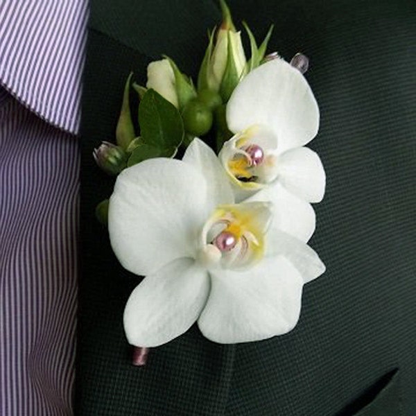 Orchid Boutonniere, Accessoires de mariage, Fleurs d’orchidée, Groom Boutonniere