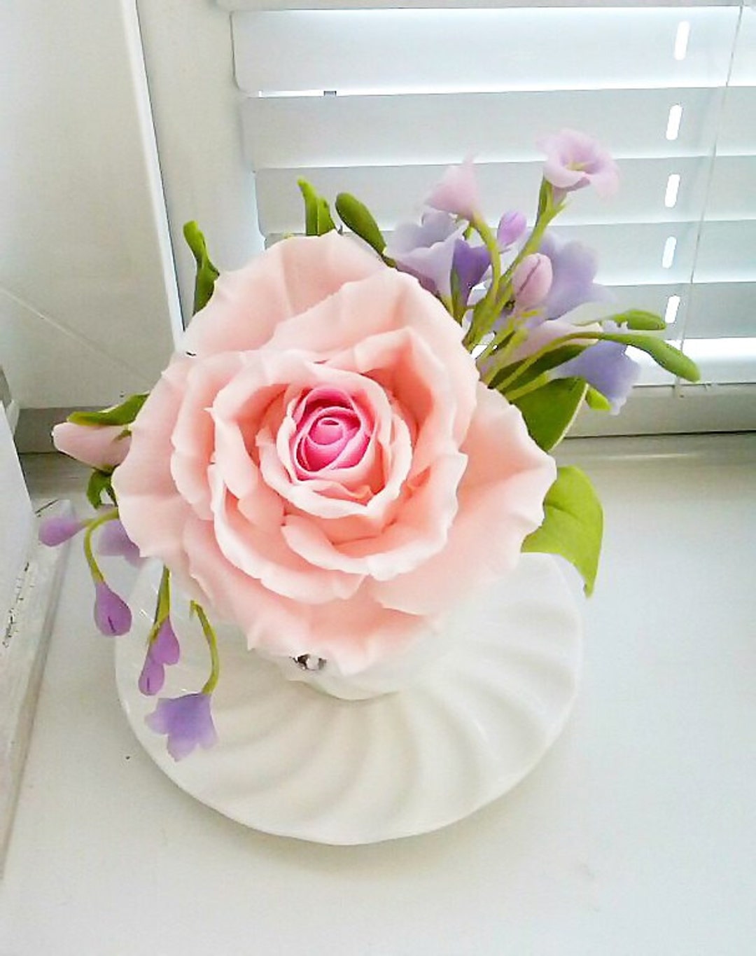 Artificial Pink Rose Floral Arrangement Kitchen Table Decor - Etsy