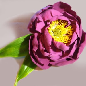 Purple Peony Flower Brooch Floral Hair Clip For Women, Purple Wedding Accessories image 2