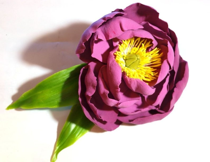 Purple Peony Flower Brooch Floral Hair Clip For Women, Purple Wedding Accessories image 1