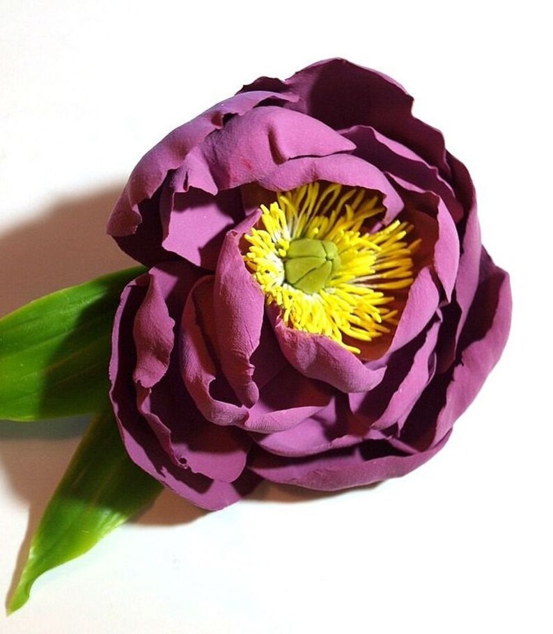 Purple Peony Flower Brooch Floral Hair Clip For Women, Purple Wedding Accessories image 3