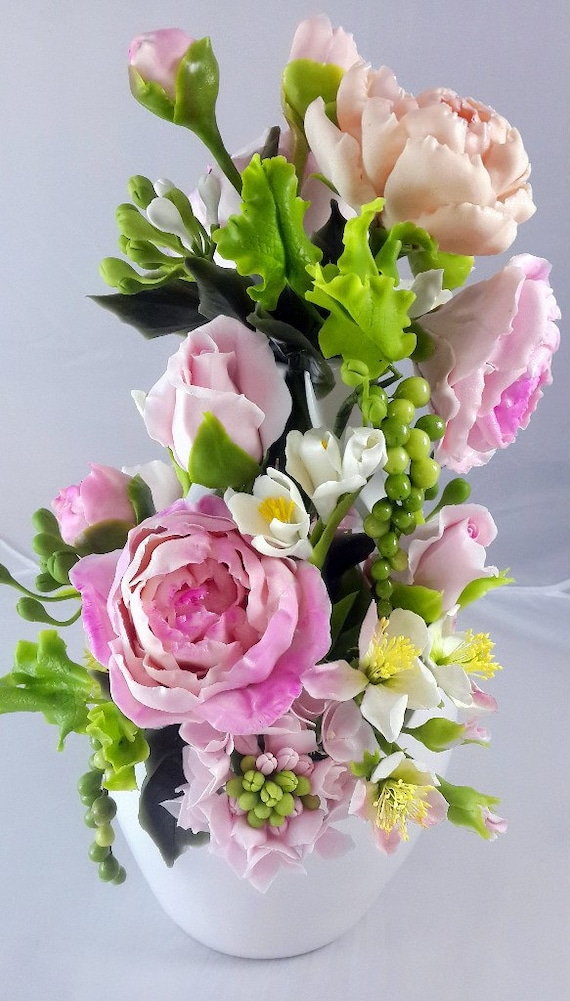 Flower Arrangements Home Decor Bouquet of Roses and Etsy