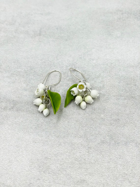 Lily of the Valley Earrings Statement Bridal Flower Earrings - Etsy