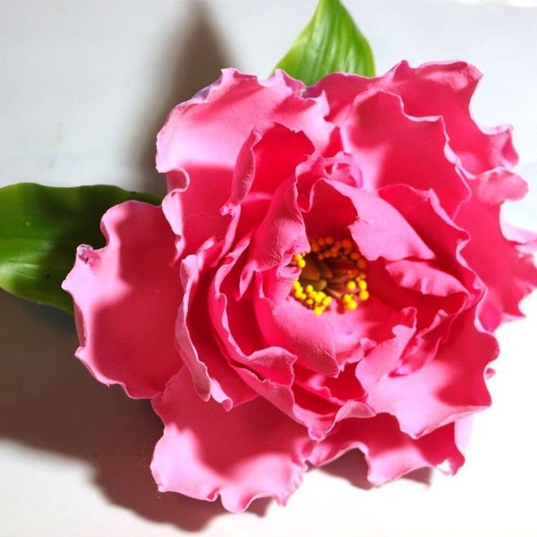 Rosa Pfingstrose Blume Brosche Pin - Floral Haarspange, Prom Zubehör, Pfingstrose Haarspange, Haarspangen für Frauen