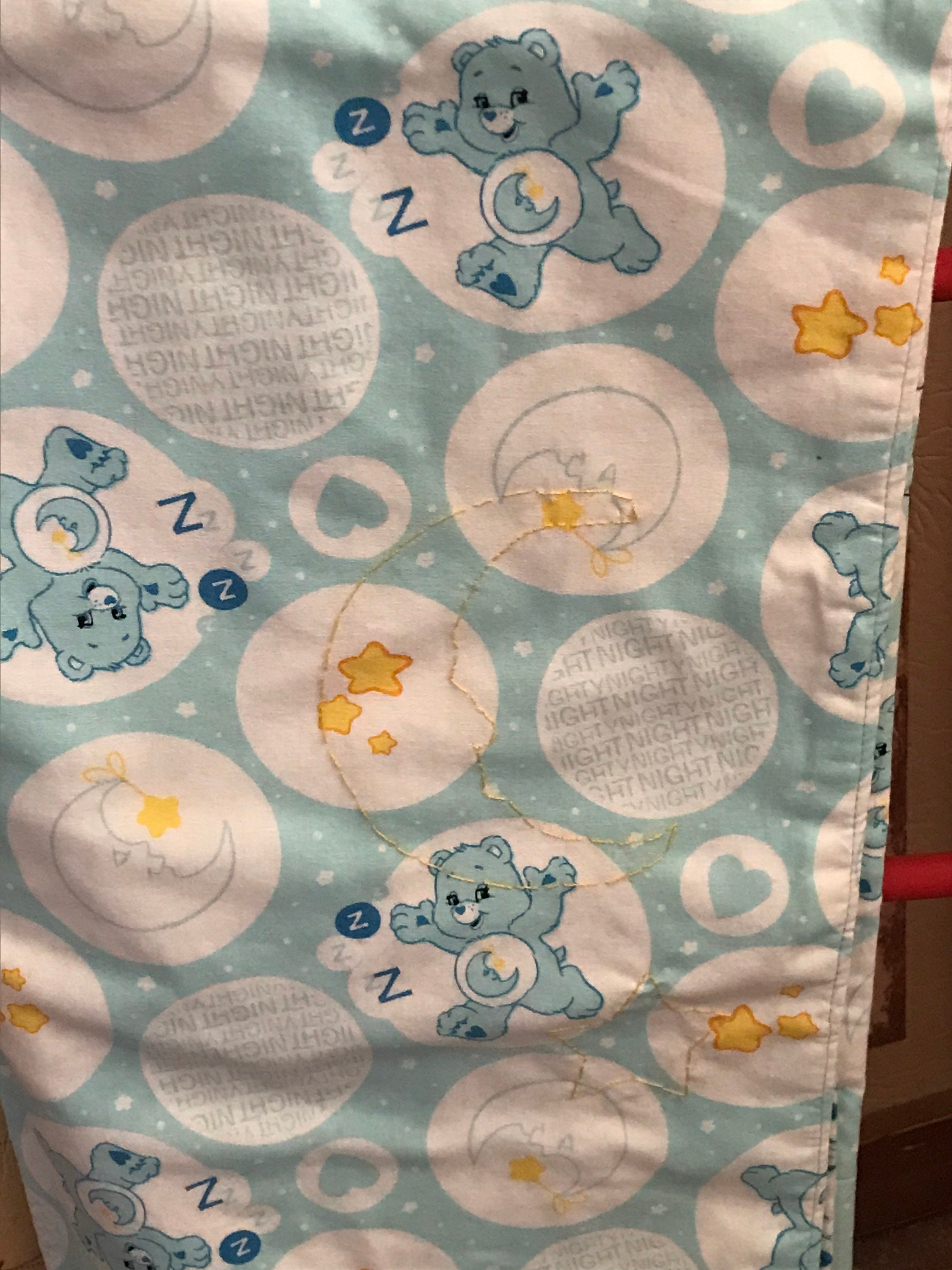 Baby blanket blue care bear Etsy