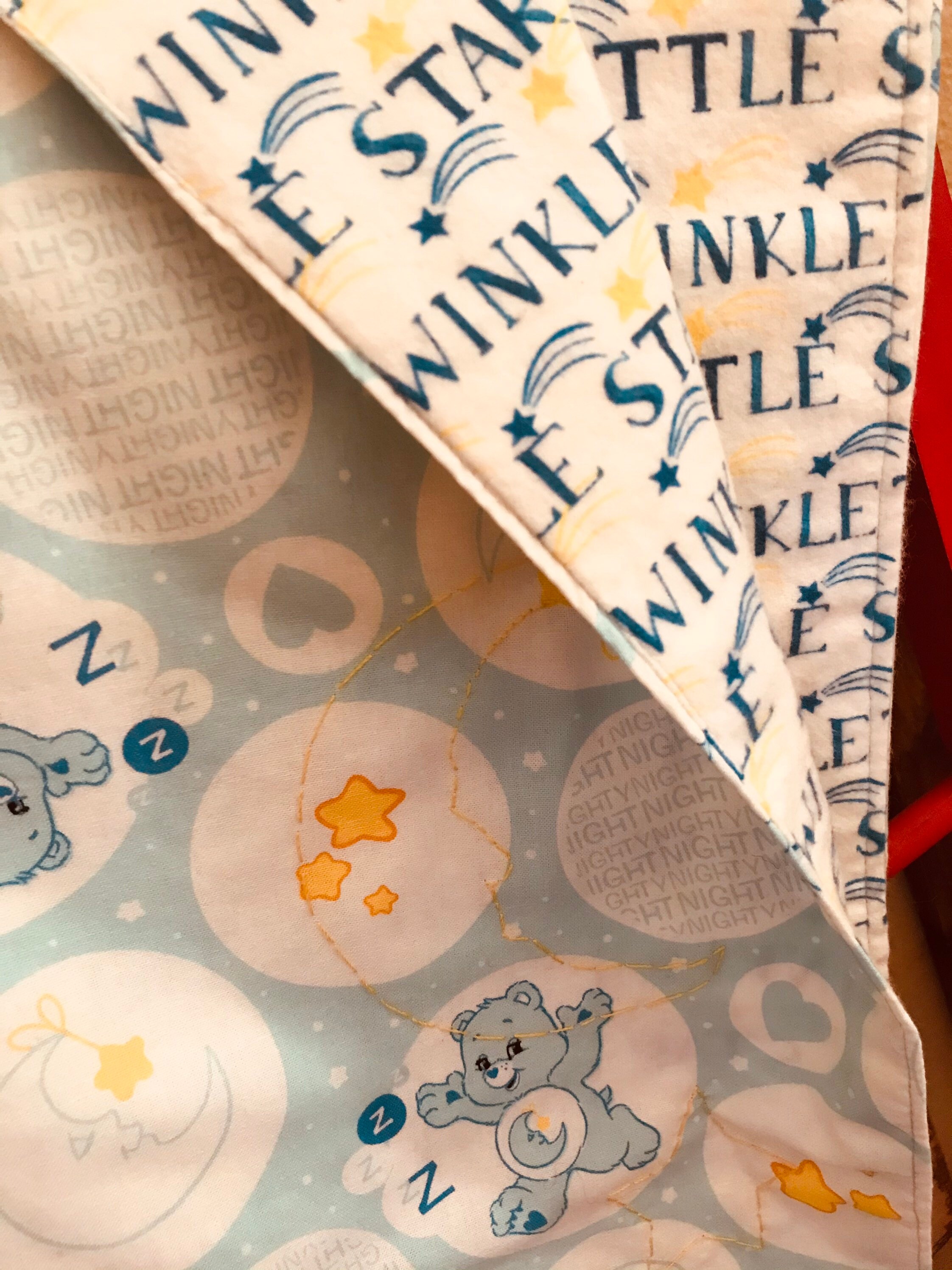 Baby blanket blue care bear Etsy