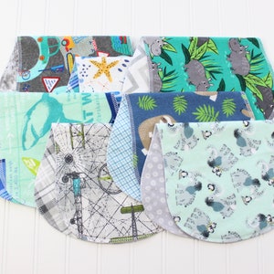 Baby Boy Burp Cloths You Pick Your Set Over 60 Patterns Baby Gift Soft Flannel Burp Cloths image 9