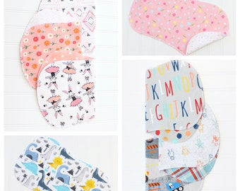 Baby Burp Cloths Set of 10 - You Pick The Burp Cloths - Over 60 Patterns - Baby Gift - Soft Flannel Burp Cloths