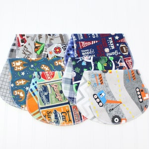 Baby Boy Burp Cloths, Set of 7, Baby Gift, Soft Flannel Burp Cloths image 1