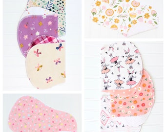 Baby Girl Burp Cloths - You Pick Your Set - Over 60 Patterns - Baby Gift - Girl Burp Cloths