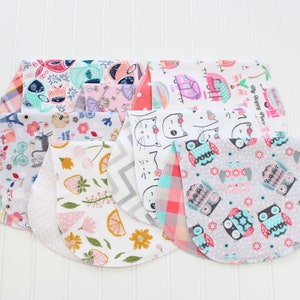 Baby Girl Burp Cloths You Pick Your Set Over 60 Patterns Baby Gift Girl Burp Cloths image 7