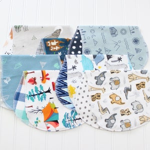 Baby Boy Burp Cloths You Pick Your Set Over 60 Patterns Baby Gift Soft Flannel Burp Cloths immagine 4