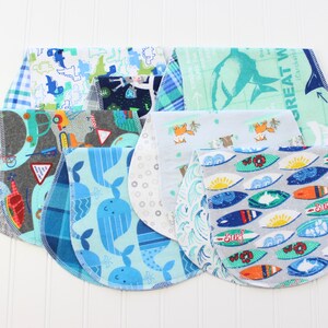 Baby Boy Burp Cloths You Pick Your Set Over 60 Patterns Baby Gift Soft Flannel Burp Cloths image 7