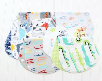 Baby Boy Burp Cloths, Set of 7, Burp Cloth Boy, Soft Flannel Burp Cloths