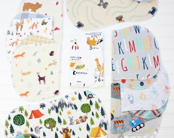 Handmade Flannel Burp Cloths – Contoured Baby Gift Set