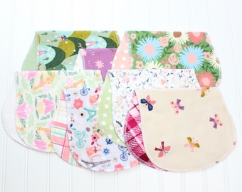 Baby Girl Burp Cloths - Set of 7 - Baby Shower Gift - Baby Girl - Baby Gift