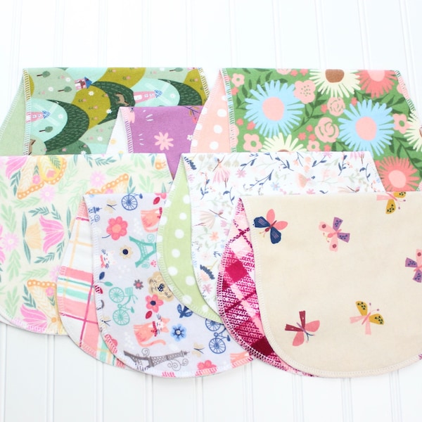 Baby Girl Burp Cloths - Set of 7 - Baby Shower Gift - Baby Girl - Baby Gift