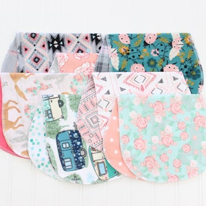 Baby Girl Burp Cloths You Pick Your Set Over 60 Patterns Baby Gift Girl Burp Cloths image 6