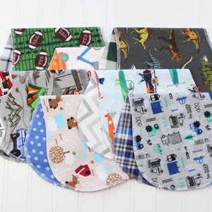 Baby Boy Burp Cloths You Pick Your Set Over 60 Patterns Baby Gift Soft Flannel Burp Cloths immagine 6