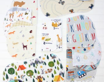 Flannel Baby Burp Cloth Set: Soft Contoured Design, 60+ Patterns