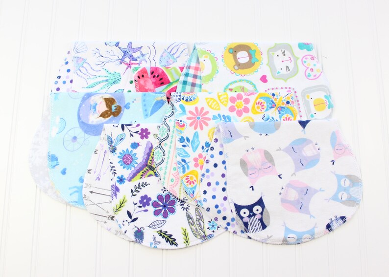 Baby Girl Burp Cloths You Pick Your Set Over 60 Patterns Baby Gift Girl Burp Cloths image 9