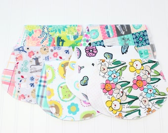 Baby Girl Burp Cloths - Set of 7 Burp Cloths - Baby Gift - Baby Girl - Soft Flannel Burp Cloths
