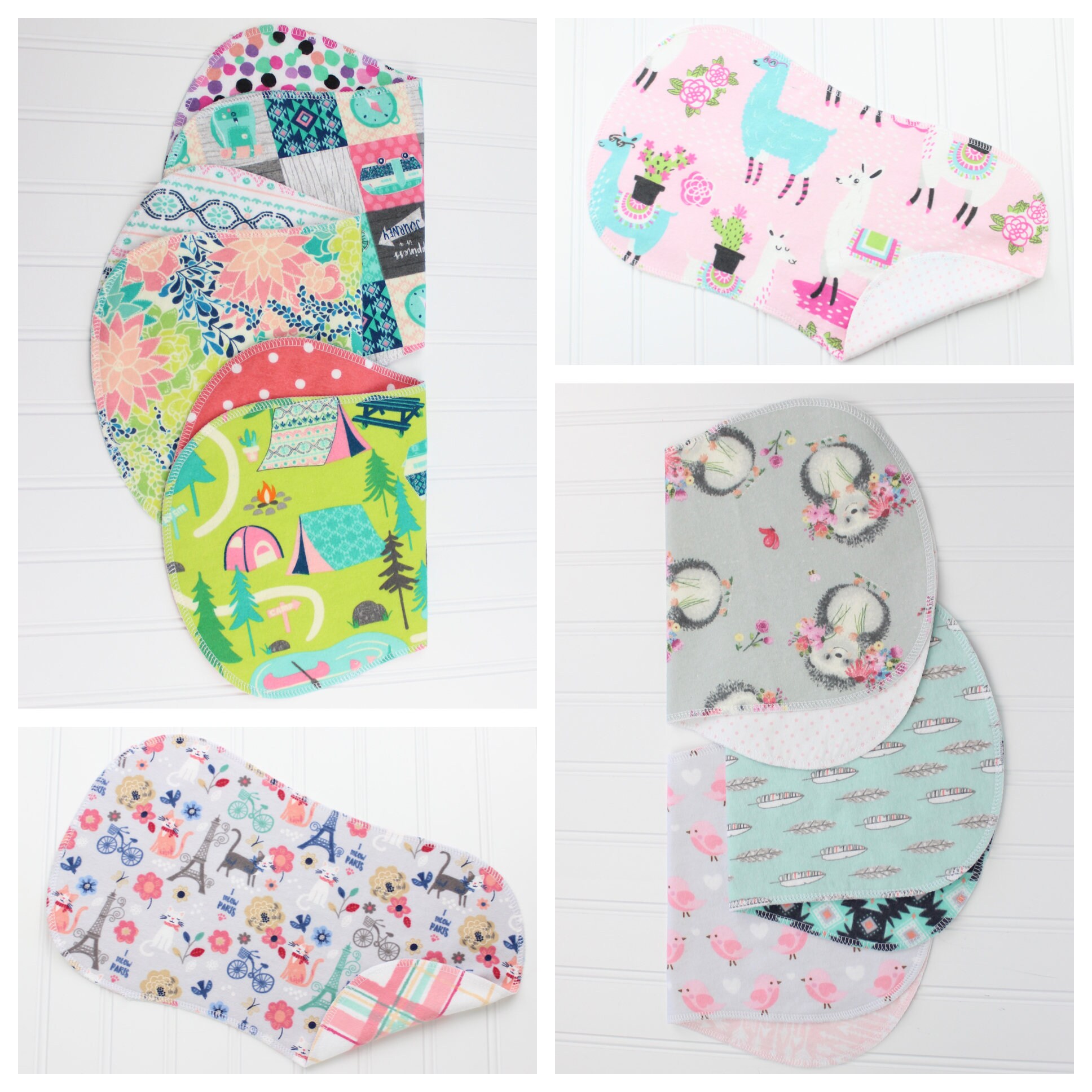 You Pick Your Set of Burp Cloths, Over 60 Patterns, Burp Cloths Girl,…