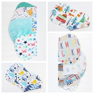 Baby Boy Burp Cloths - You Pick Your Set - Over 60 Patterns - Baby Gift - Soft Flannel Burp Cloths