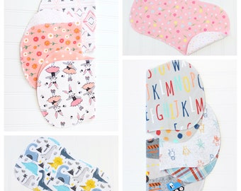 Baby Burp Cloths - You Pick Your Set of 16 - Over 60 Patterns to Pick From - Baby Gift - Soft Flannel Burp Cloths