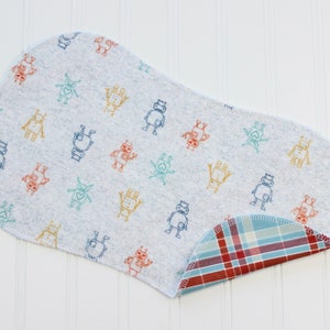 Baby Boy Burp Cloths, Set of 3, Baby Shower Gift, Baby Gift, Flannel Burp Cloths image 5