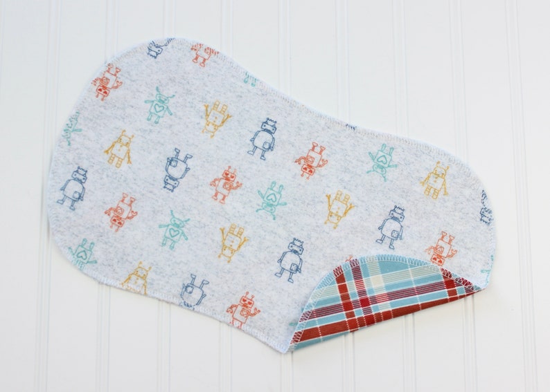 Baby Boy Burp Cloths, Set of 3, Baby Shower Gift, Baby Gift, Flannel Burp Cloths image 5
