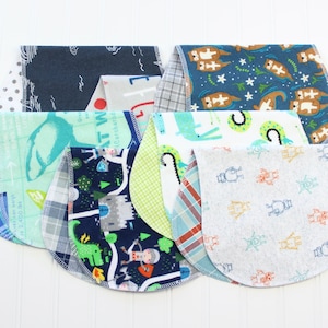 Baby Boy Burp Cloths Set of 7 Baby Gift Soft Flannel Burp Cloths image 1