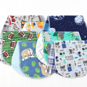 Baby Boy Burp Cloths You Pick Your Set Over 60 Patterns Baby Gift Soft Flannel Burp Cloths image 5