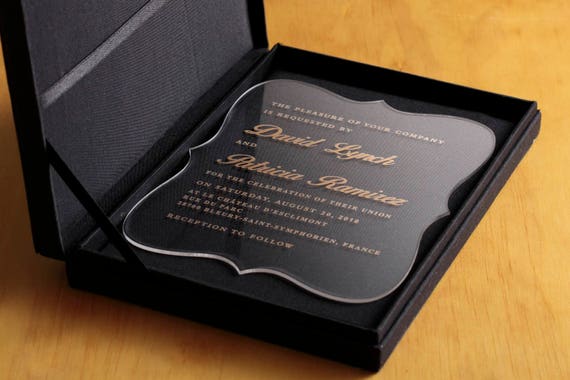 SAMPLE Wedding Luxury Invitations // Acrylic Invitations // Engraved Invitations //